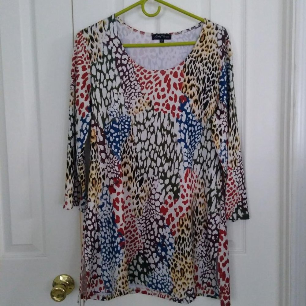 Slinky Brandy Multi-Colored Print Tunic